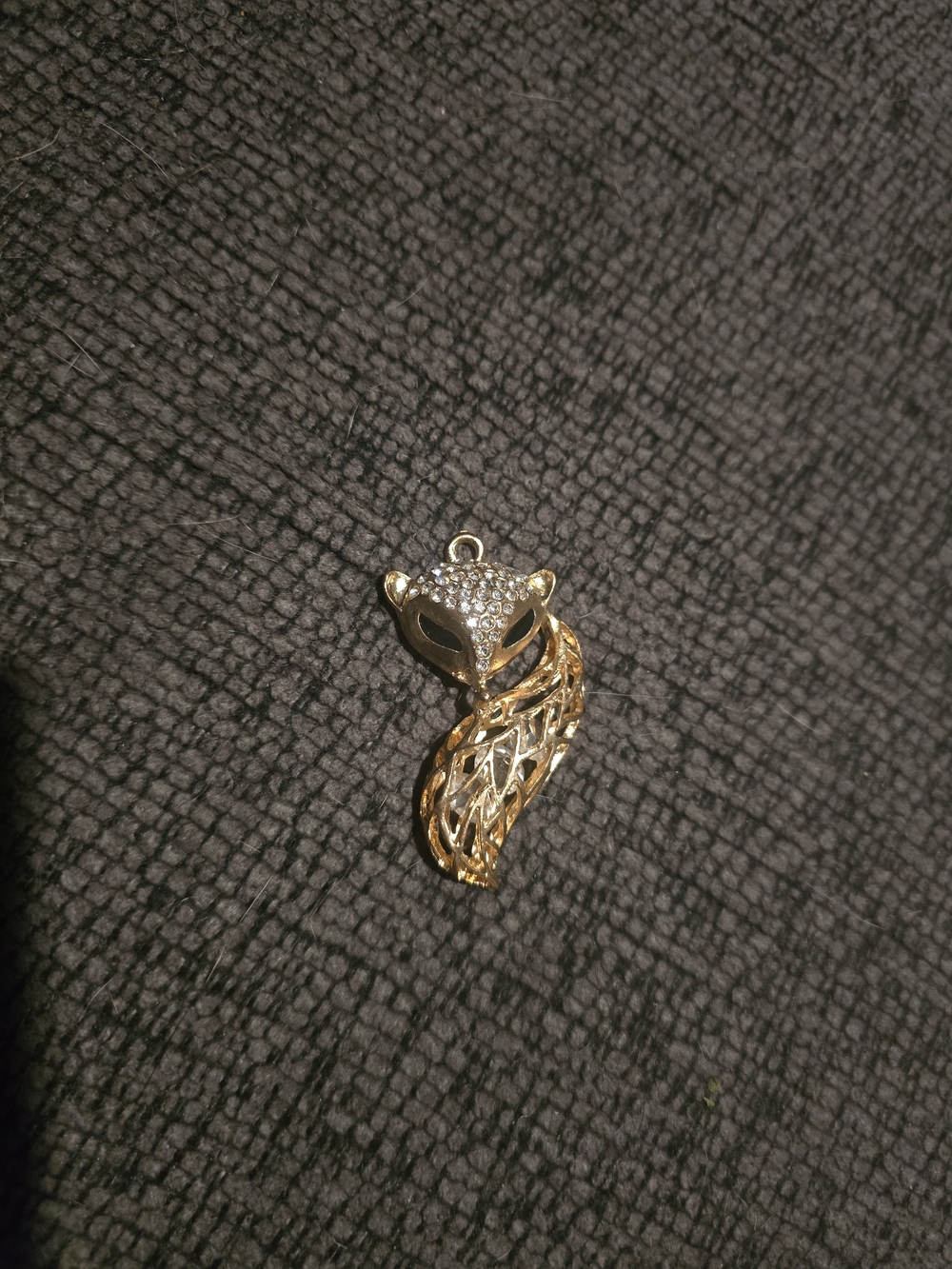 Gold Fox Pendant Necklace Charm